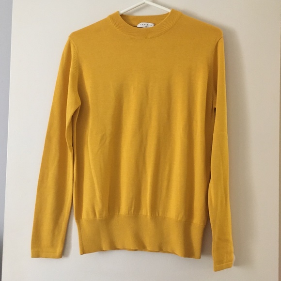 SANDRO Marigold Yellow Cotton + Silk Sweater XS - Picture 6 of 6